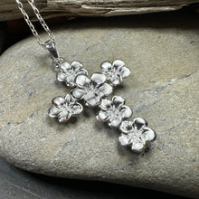 Load image into Gallery viewer, Plumeria Blossom Cross Necklace