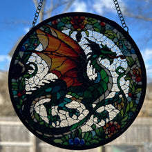 Load image into Gallery viewer, Medieval Dragon Stained Glass