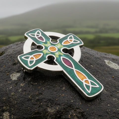 Load image into Gallery viewer, Ireland Celtic Cross Brooch