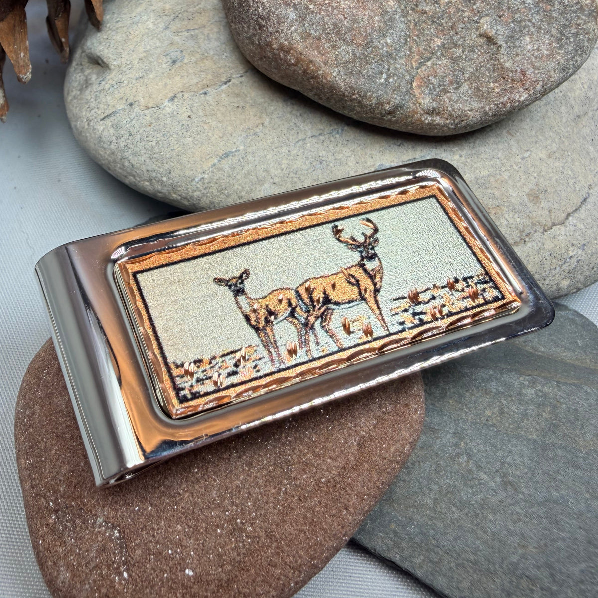 Woodland Stag Copper Money Clip - Handmade in the U.S.A.