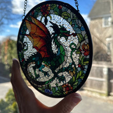 Load image into Gallery viewer, Medieval Dragon Stained Glass