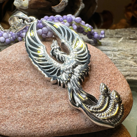 Load image into Gallery viewer, Uprising Phoenix Necklace in Sterling Silver