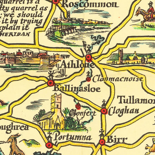 Vintage Map of Ireland 1933 Wall Art