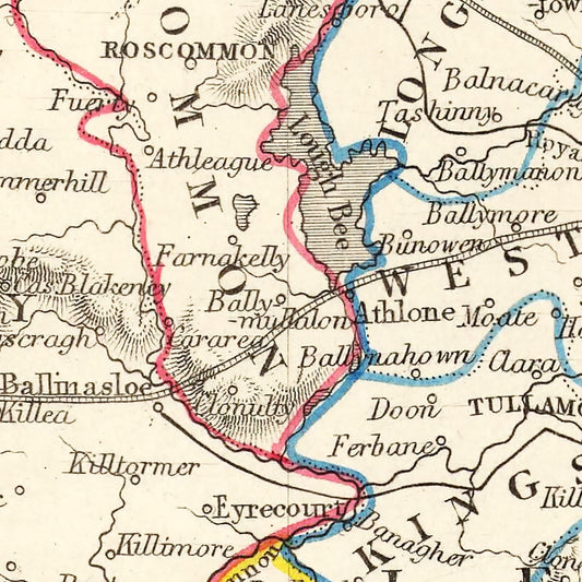 Vintage Map of Ireland 1851 Wall Art