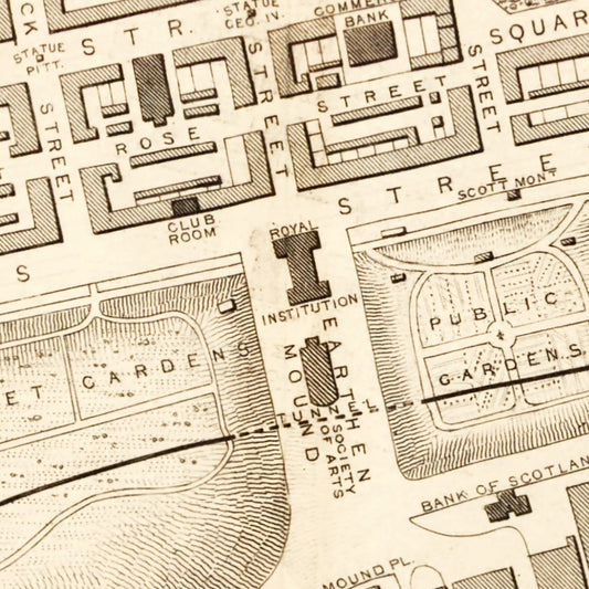 Vintage Map of Edinburgh, Scotland 1851 Wall Art