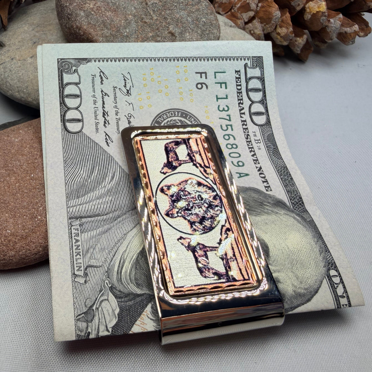 Wolf Pack Copper Money Clip - Handmade in the U.S.A.
