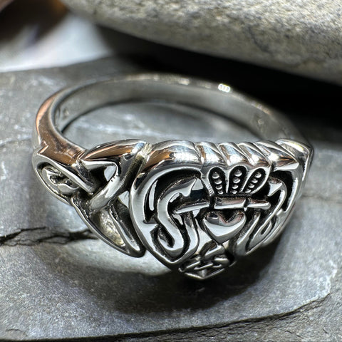 Load image into Gallery viewer, True Love Irish Claddagh Ring in Sterling Silver