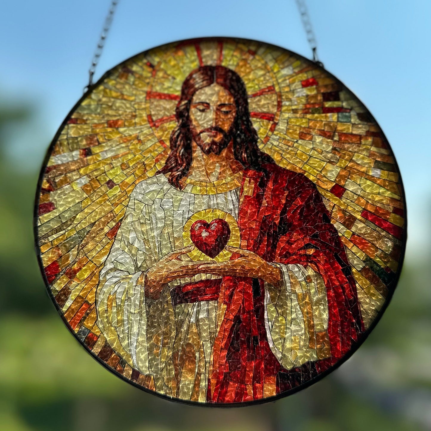 Sacred Heart Jesus Suncatcher