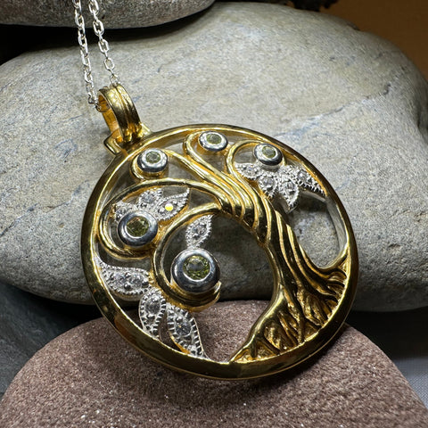 Load image into Gallery viewer, Avalon Tree of Life Necklace with Peridots