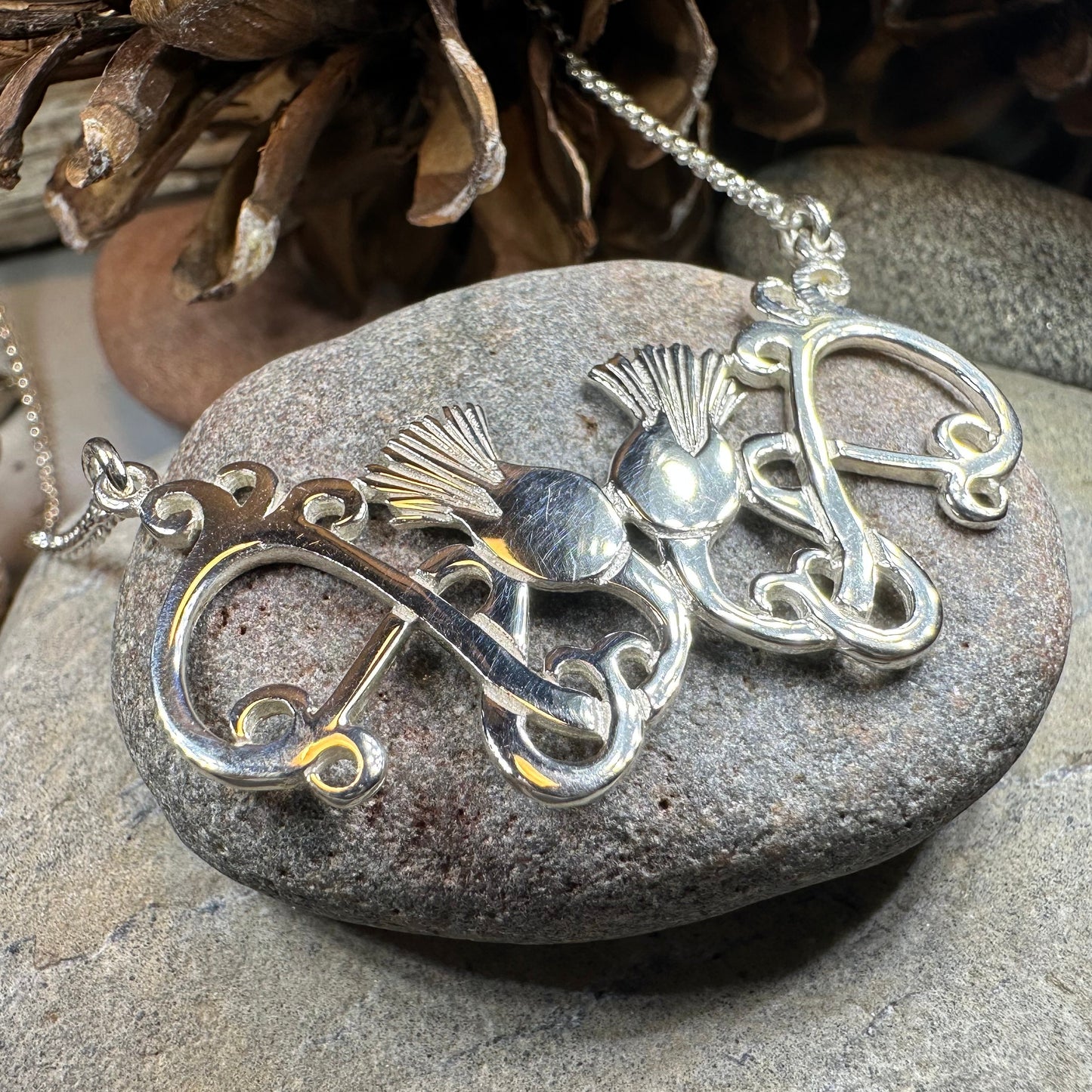 Scottish Meadow Thistle Necklace - Handmade in Scotland