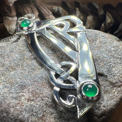 Load image into Gallery viewer, Artisan Large Irish Harp Necklace - Made in Ireland