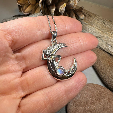 Load image into Gallery viewer, Gealach Moon Goddess Necklace with Moonstone