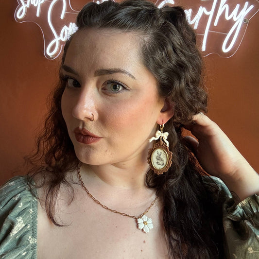 Vintage Boho Bunny Frame Dangle Earrings for Women