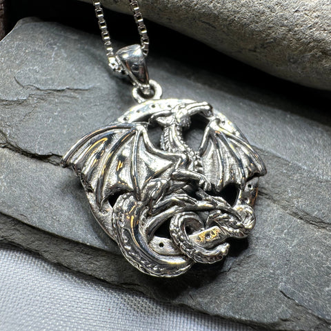 Load image into Gallery viewer, Silverwings Dragon Necklace in Sterling Silver
