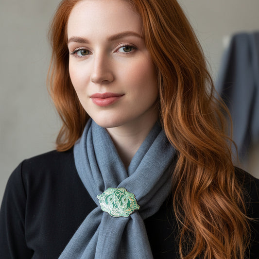 Enamel Celtic Green Dragons Scarf Ring