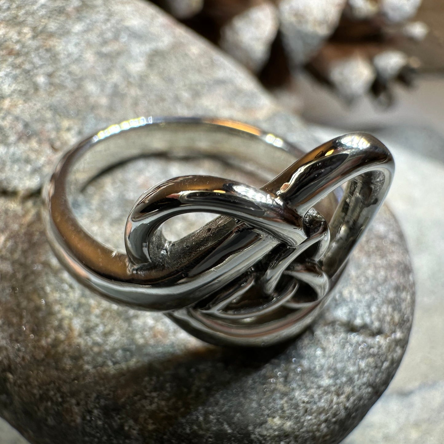 Celtic Trinity Knot Heart Ring in Sterling Silver — view 8