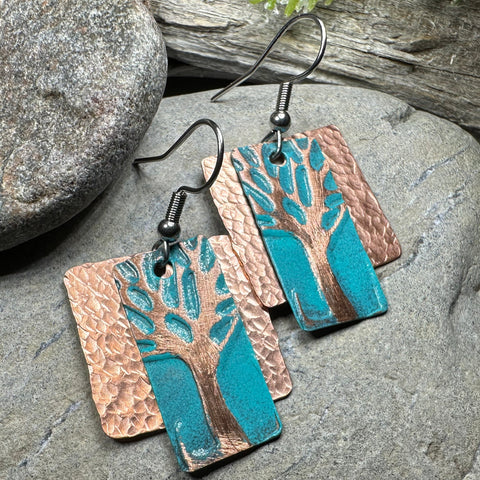 Load image into Gallery viewer, Forestmist Tree of Life Copper Earrings