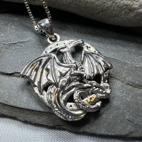 Load image into Gallery viewer, Silverwings Dragon Necklace in Sterling Silver