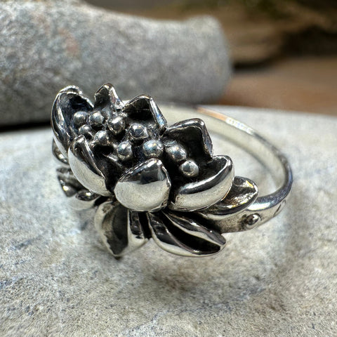 Load image into Gallery viewer, First Bloom Lotus Ring in Sterling Silver