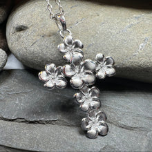 Load image into Gallery viewer, Plumeria Blossom Cross Necklace