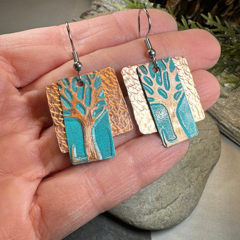 Load image into Gallery viewer, Forestmist Tree of Life Copper Earrings
