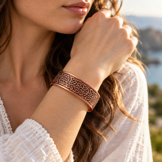 Shield Knot Celtic Copper Cuff Bracelet