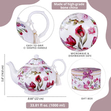 Load image into Gallery viewer, Tulips Fine China Teapot