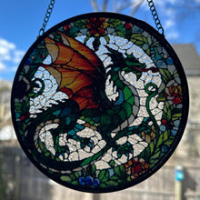 Load image into Gallery viewer, Medieval Dragon Stained Glass