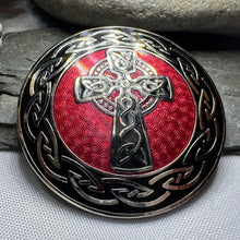 Load image into Gallery viewer, Enamel Celtic Cross Round Brooch
