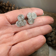 Load image into Gallery viewer, Artisan Newgrange Triple Spiral Cufflinks