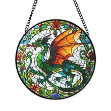 Load image into Gallery viewer, Medieval Dragon Stained Glass