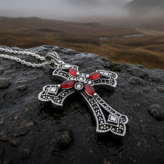 Fidelity Large Celtic Cross Necklace in Sterling Silver