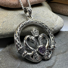 Load image into Gallery viewer, Celtic Swan Claddagh Necklace