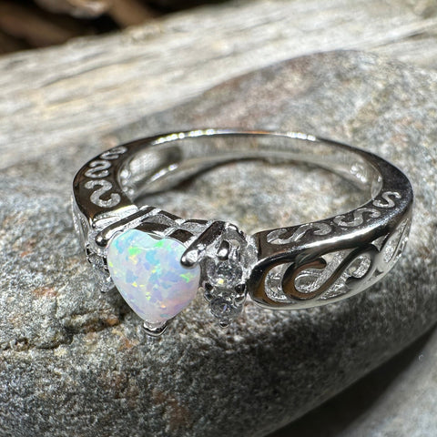 Load image into Gallery viewer, Sweetheart Opal Ring in Sterling Silver