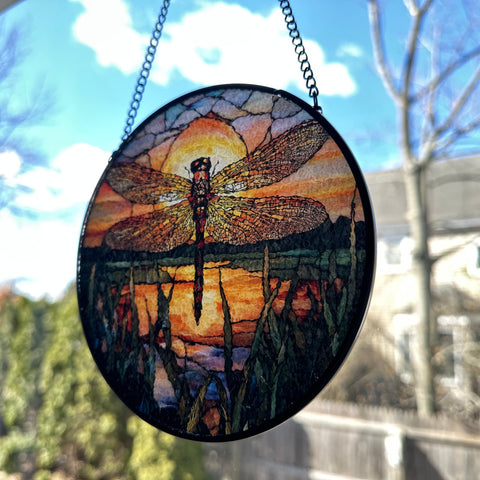Load image into Gallery viewer, Sunset Dragonfly Suncatcher