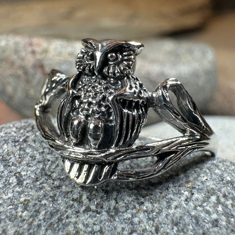 Load image into Gallery viewer, Hollie Owl Ring in Sterling Silver