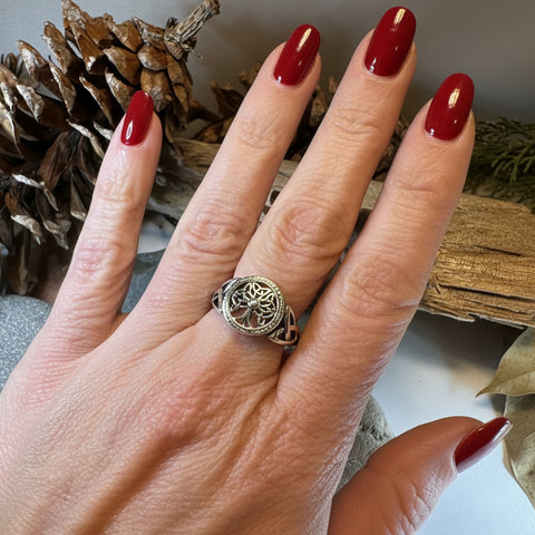 Load image into Gallery viewer, Signet Tree of Life Ring