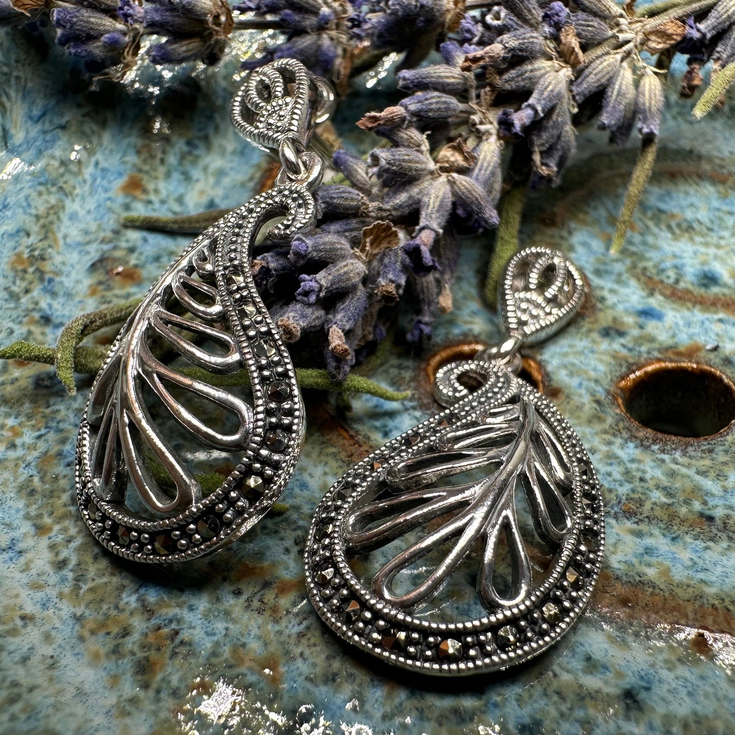 Elegant Celtic Paisley Earrings in Sterling Silver