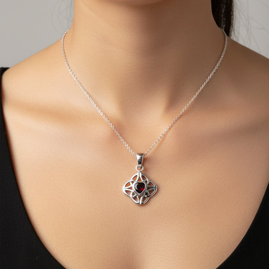 Ashley Celtic Knot Necklace in Sterling Silver