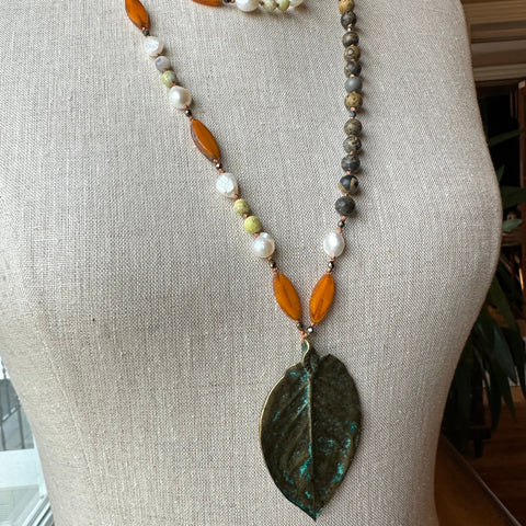 Load image into Gallery viewer, Autumn Forest Long Necklace