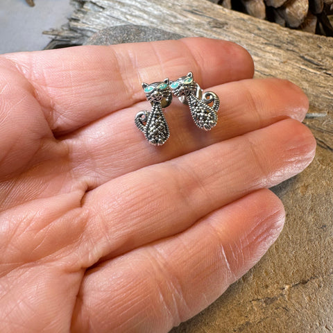 Load image into Gallery viewer, Curious Cat Stud Earrings