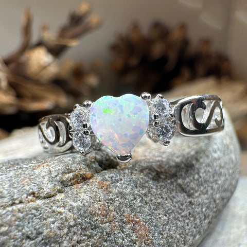Load image into Gallery viewer, Sweetheart Opal Ring in Sterling Silver