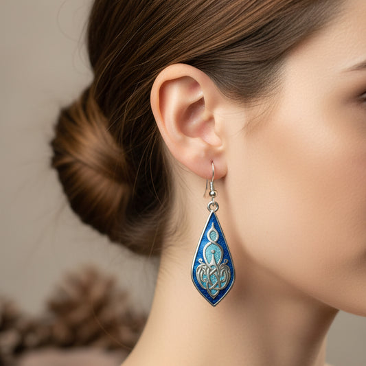 Aura Enamel Celtic Teardrop Earrings