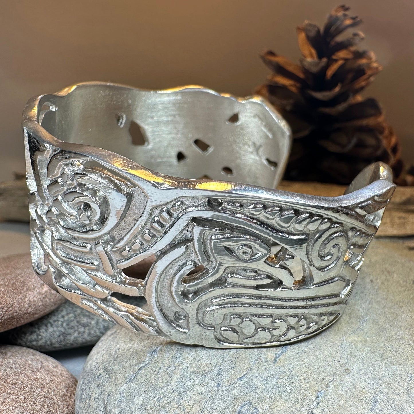 Book of Kells Celtic Knot Cuff Bracelet - Handmade in Scotland