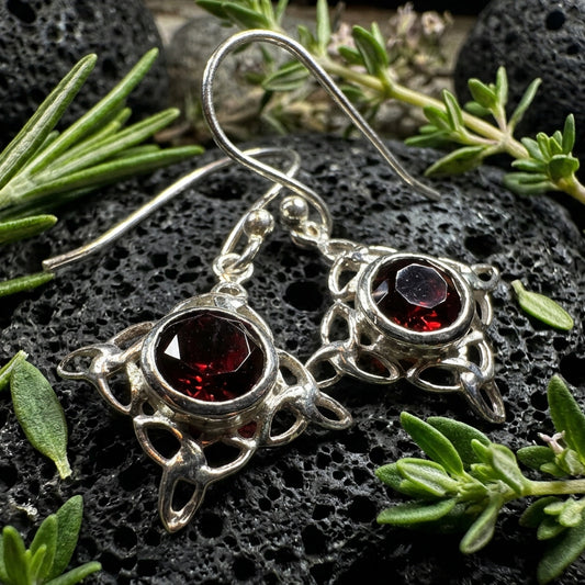 Annalise Gemstone Trinity Knot Earrings — view 2