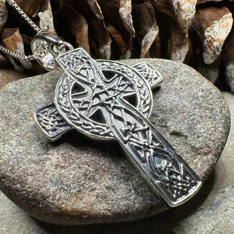 Load image into Gallery viewer, Grant Celtic Cross Necklace in Sterling Silver