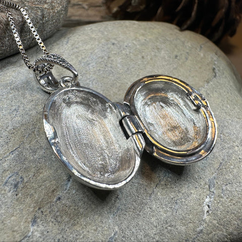 Load image into Gallery viewer, Florent Classic Oval Marcasite Locket Necklace