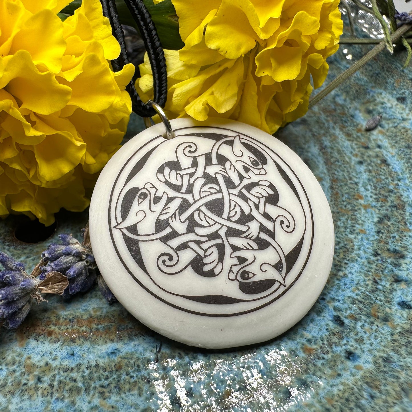 Artisan Celtic Triple Spiral Cat Necklace - Handmade in the U.S.A.