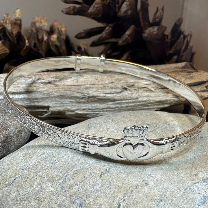 Old World Style Claddagh Bracelet in sterling silver