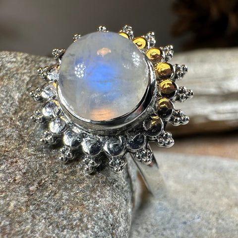 Load image into Gallery viewer, Sunyana Moonstone Sun Ring